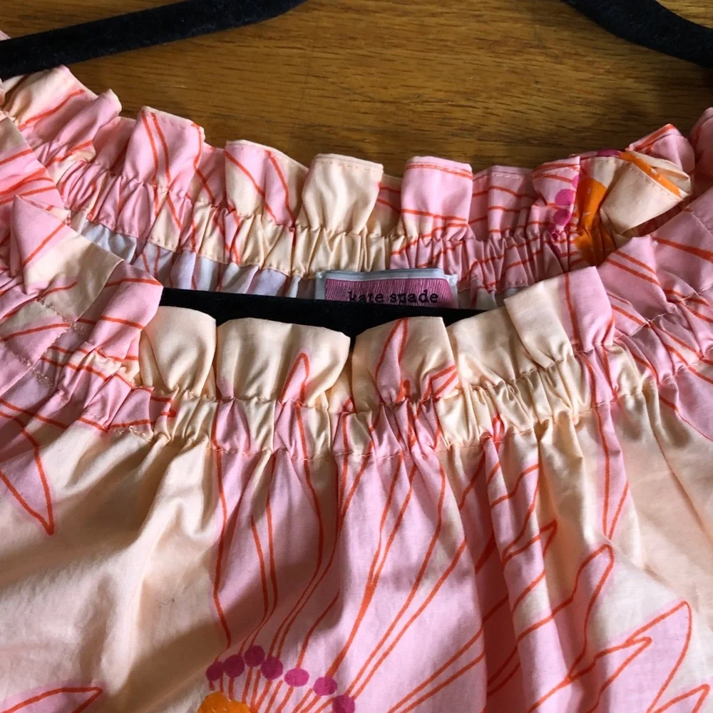 NWOT kate spade Pink Floral Puff-Sleeve Blouse - Picture 10 of 10